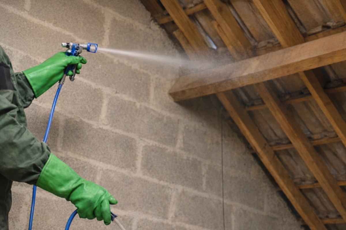 traitement charpente pulvérisation préventif